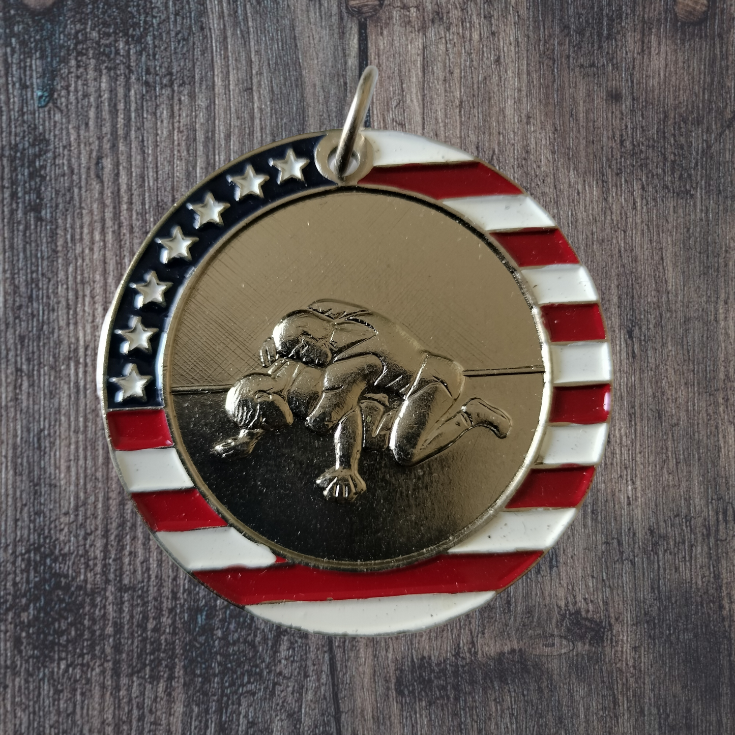 Wrestling medal flag border