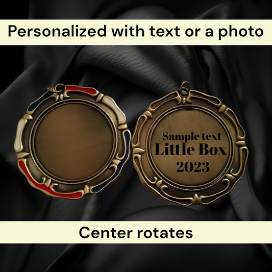 Blank medal with rotating center