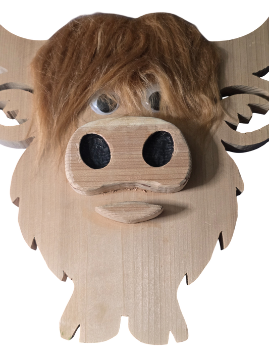 Wooden Highland Cow
