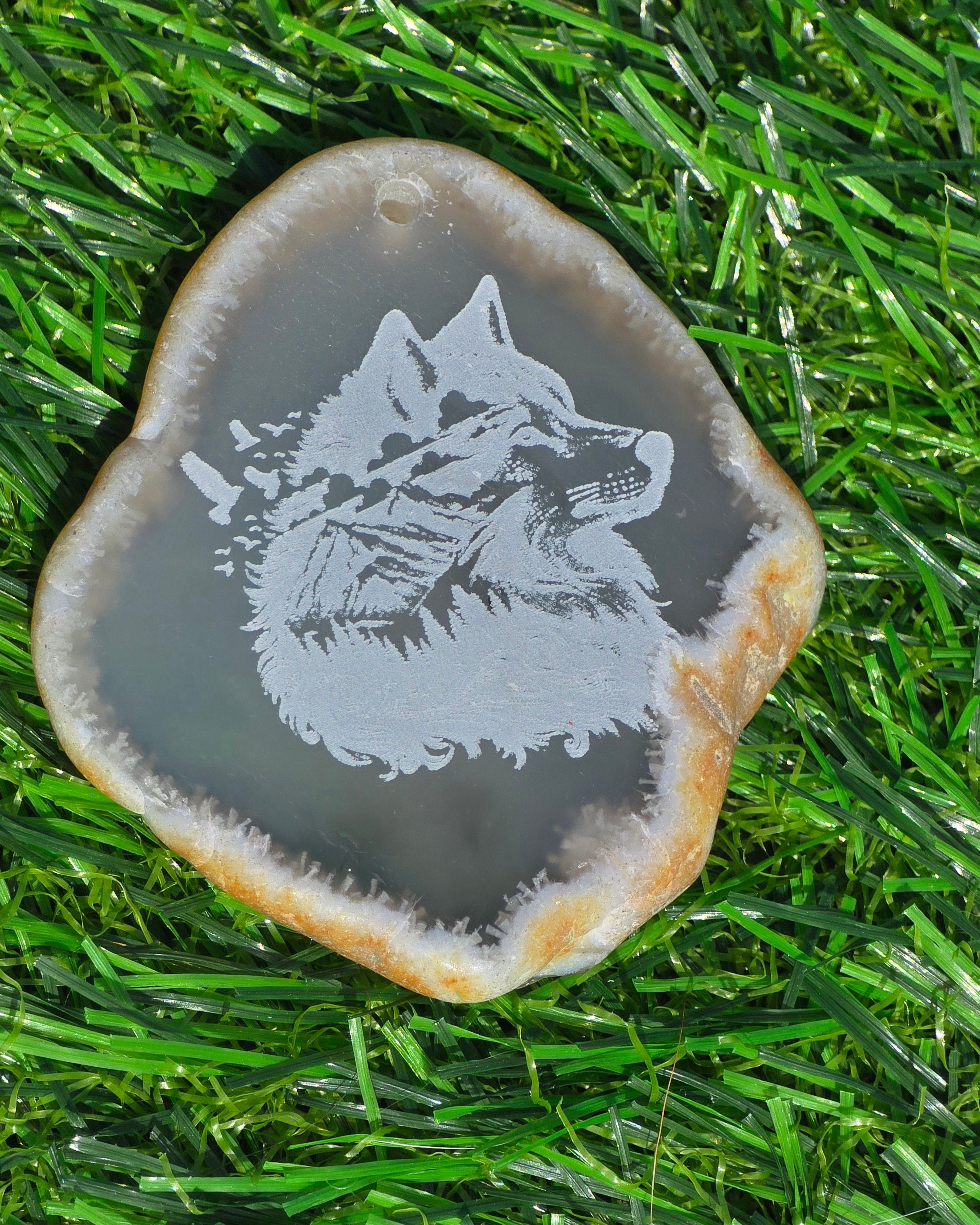 Engraved Agate Slices