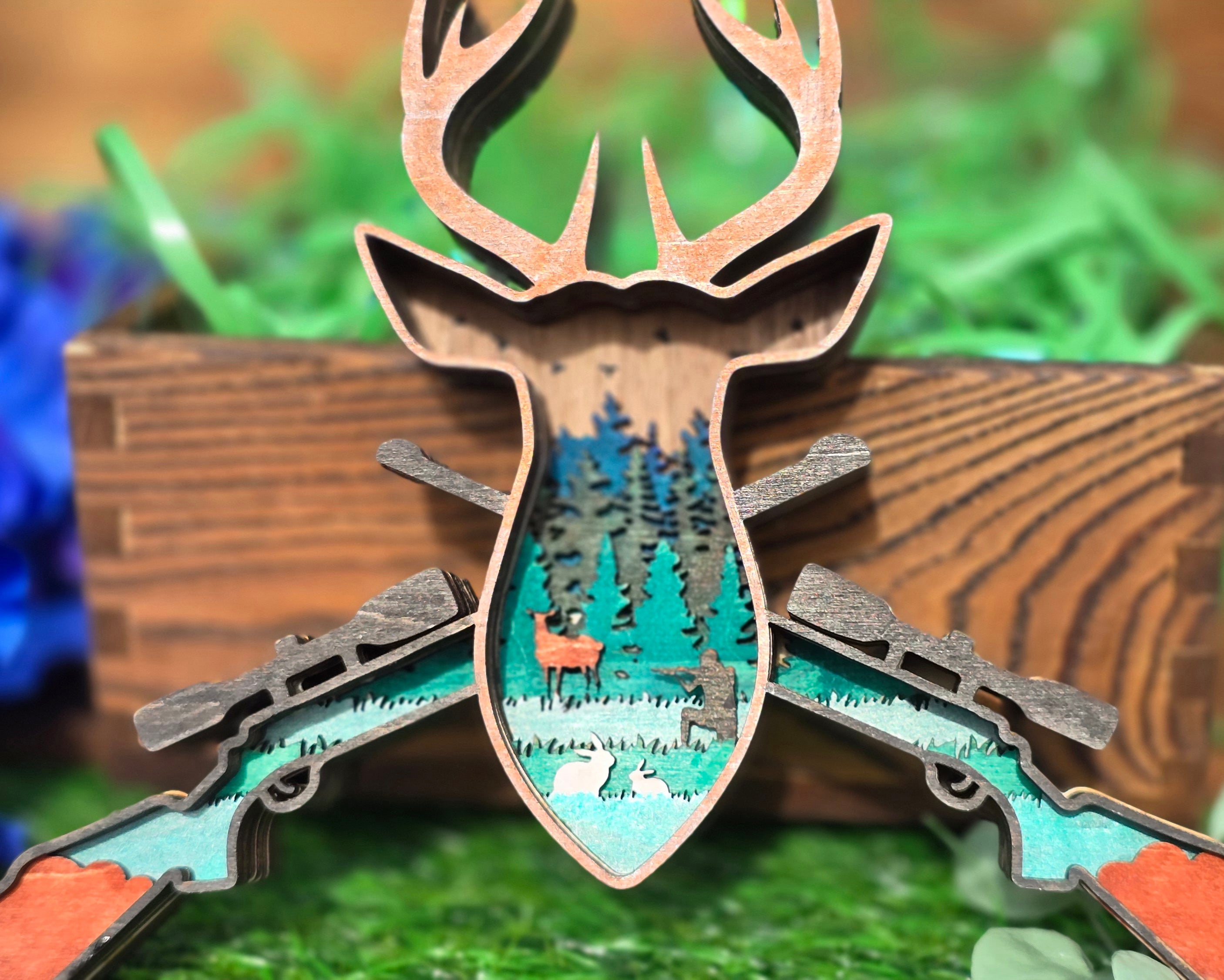 Layered Hunting Scene Magnet