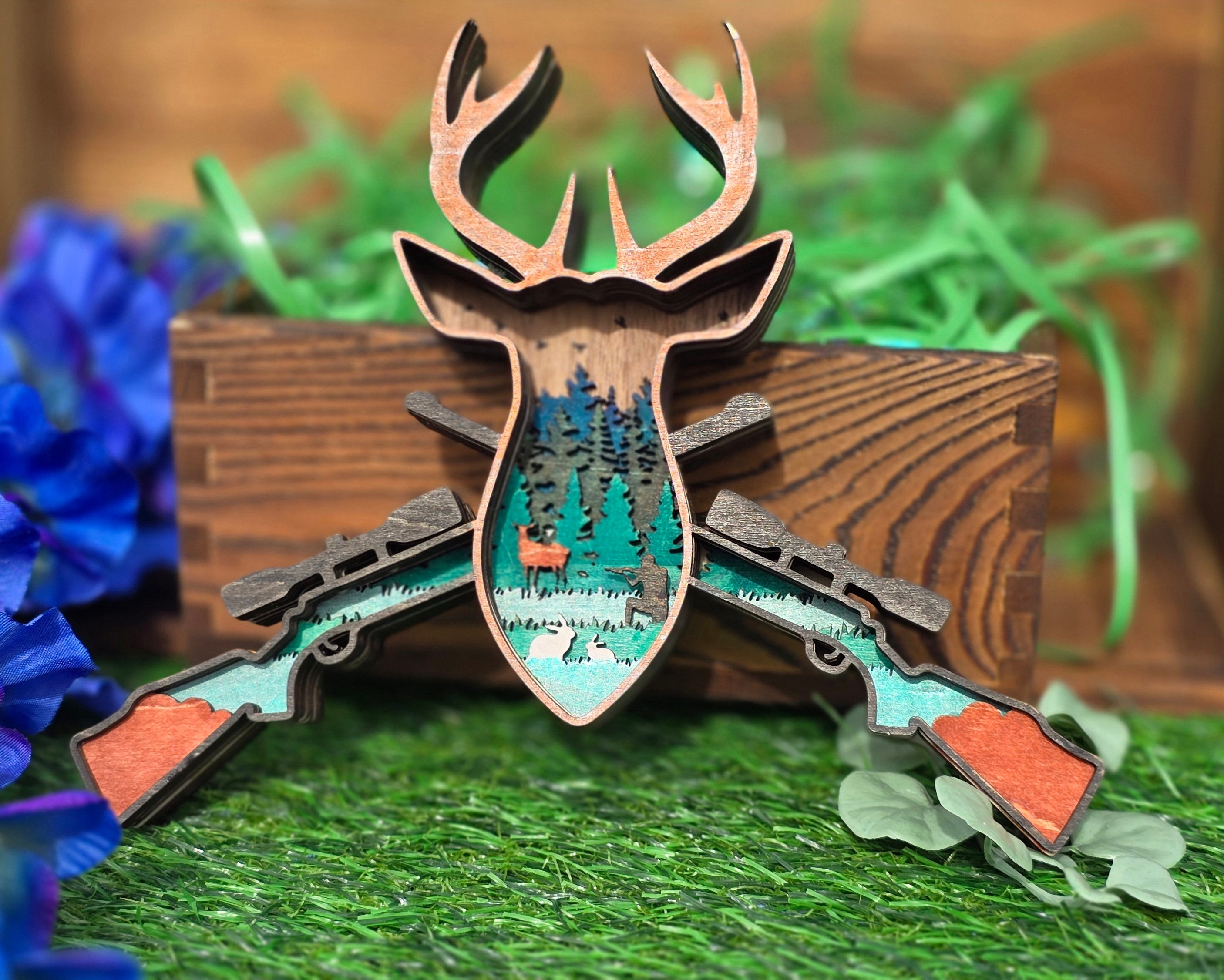 Layered Hunting Scene Magnet