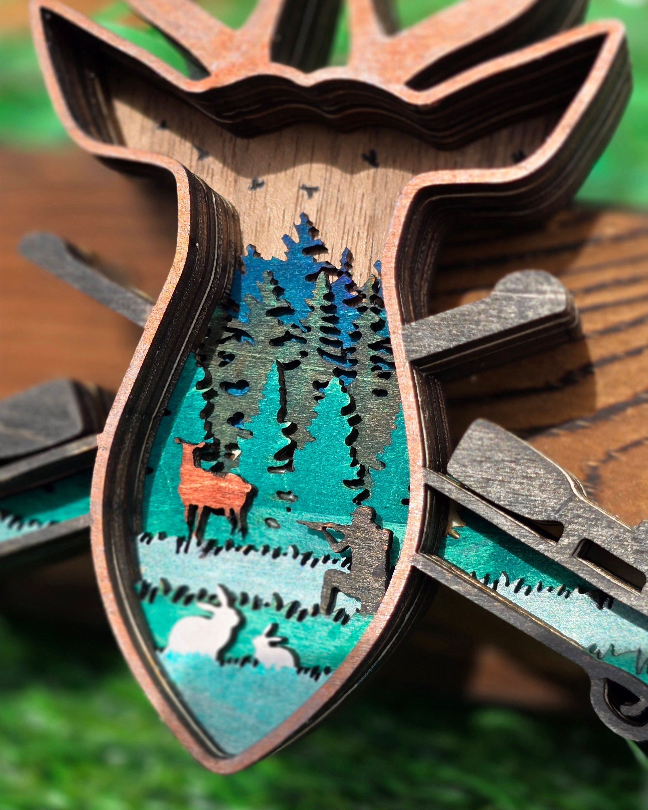 Layered Hunting Scene Magnet