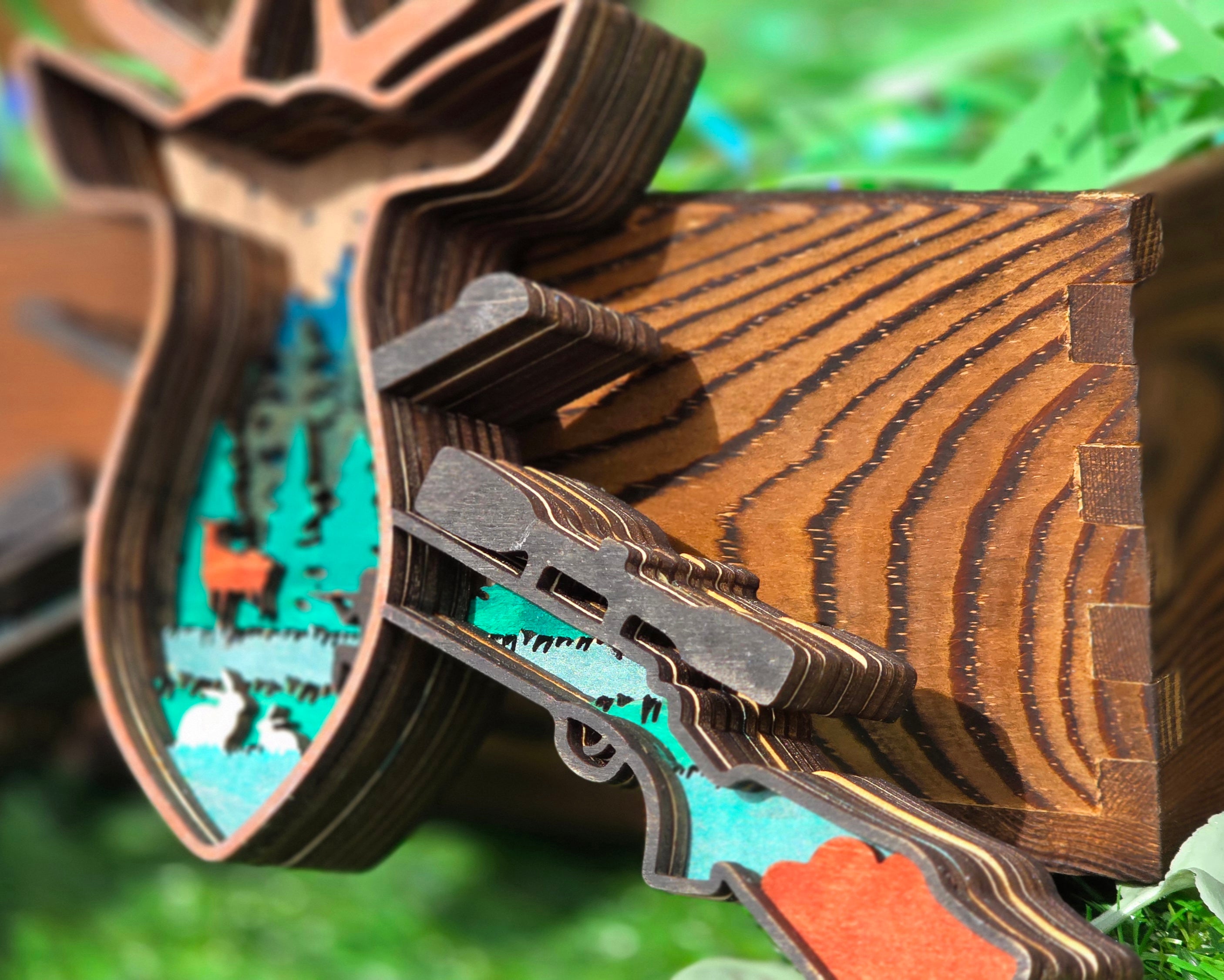 Layered Hunting Scene Magnet