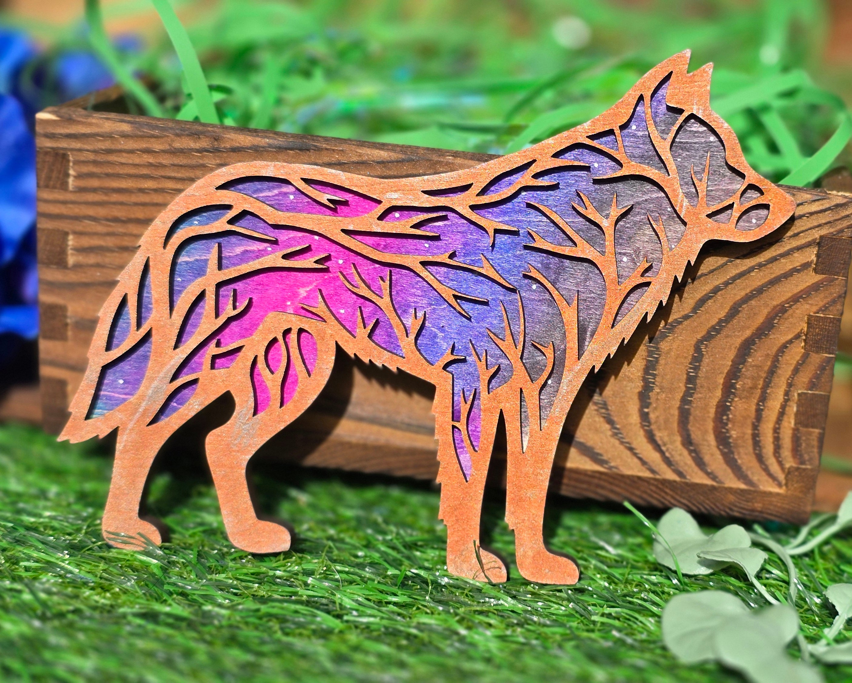 Layered wolf Magnet