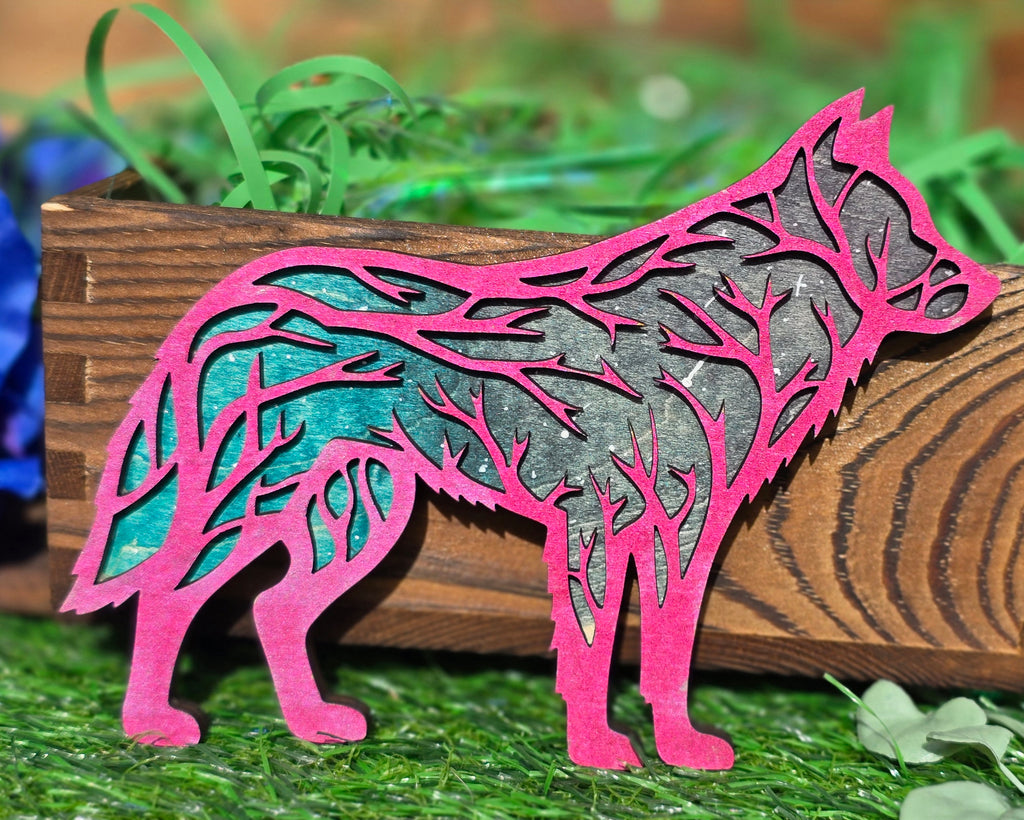 Layered wolf Magnet