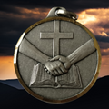 1.5" silver religious medal