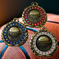 Basketball medal with start border