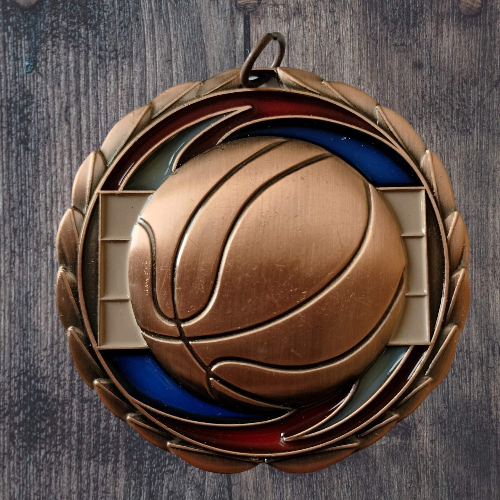 Basketball medal with resin