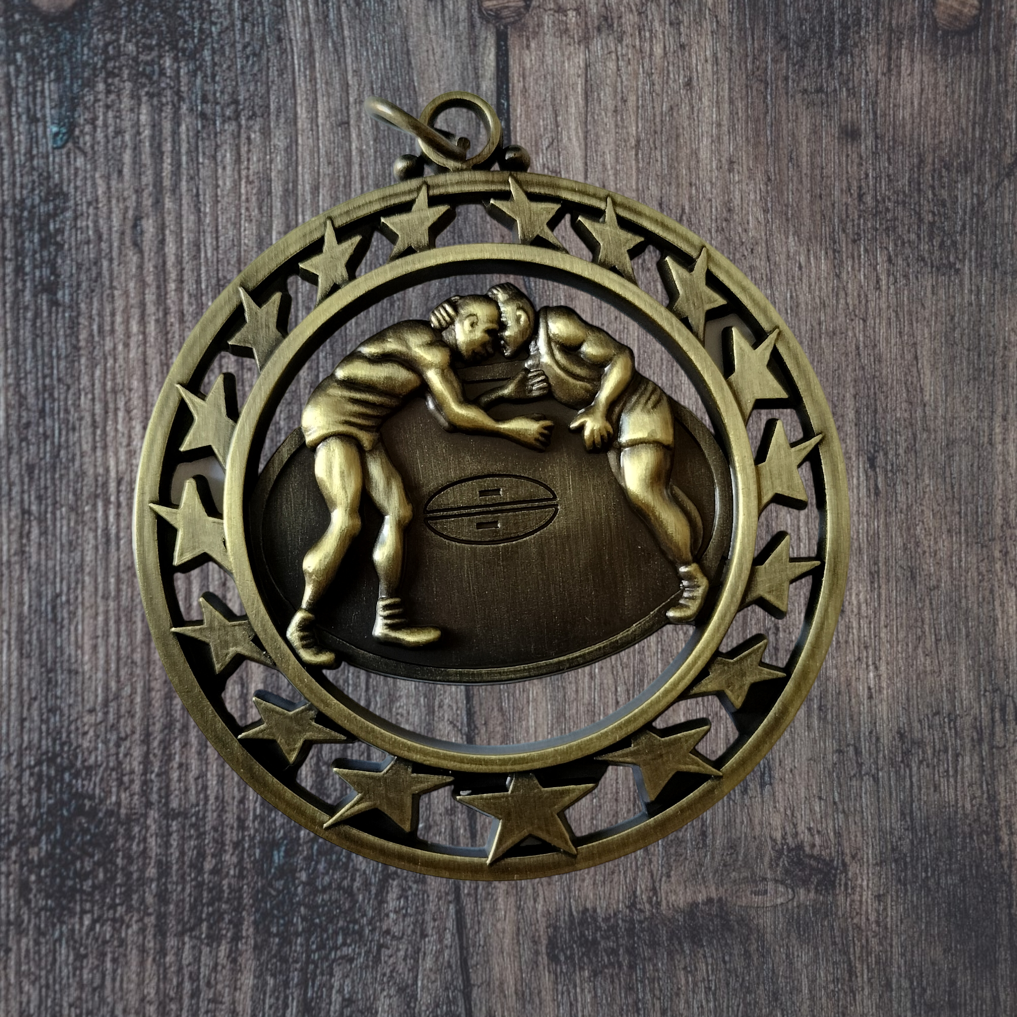 Wrestling cutout with stars