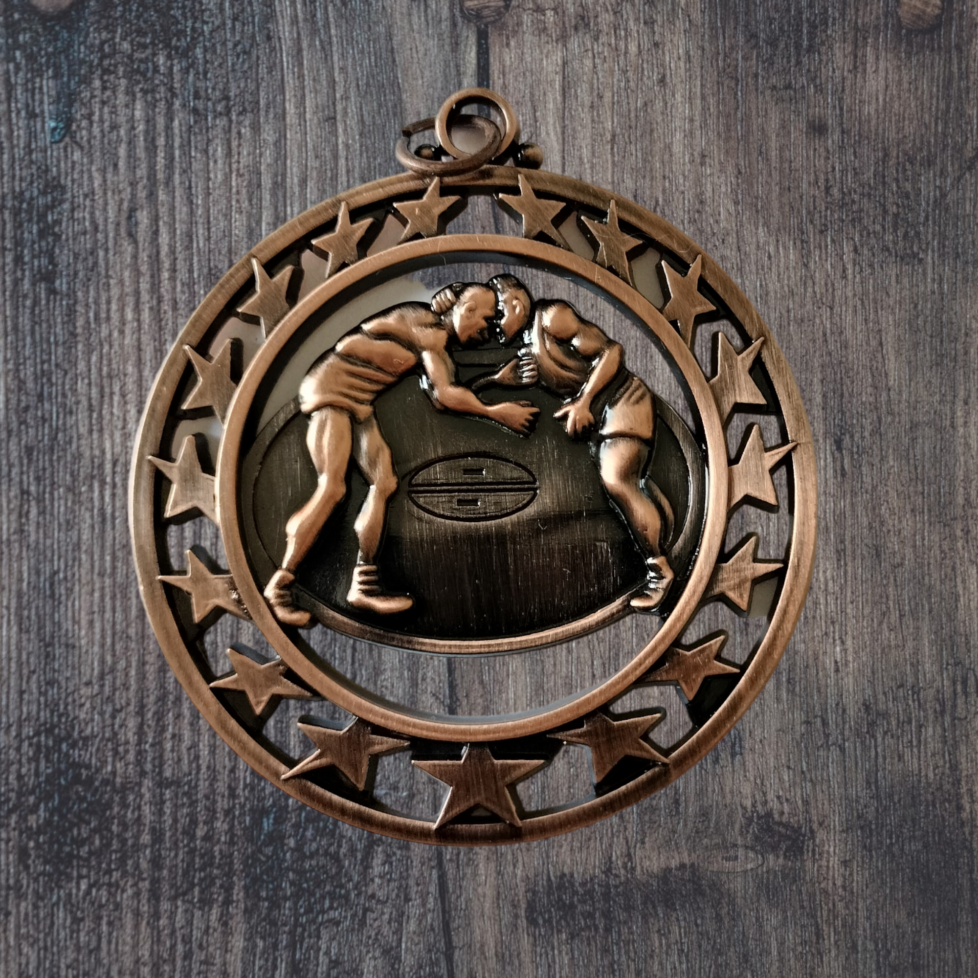 Wrestling cutout with stars