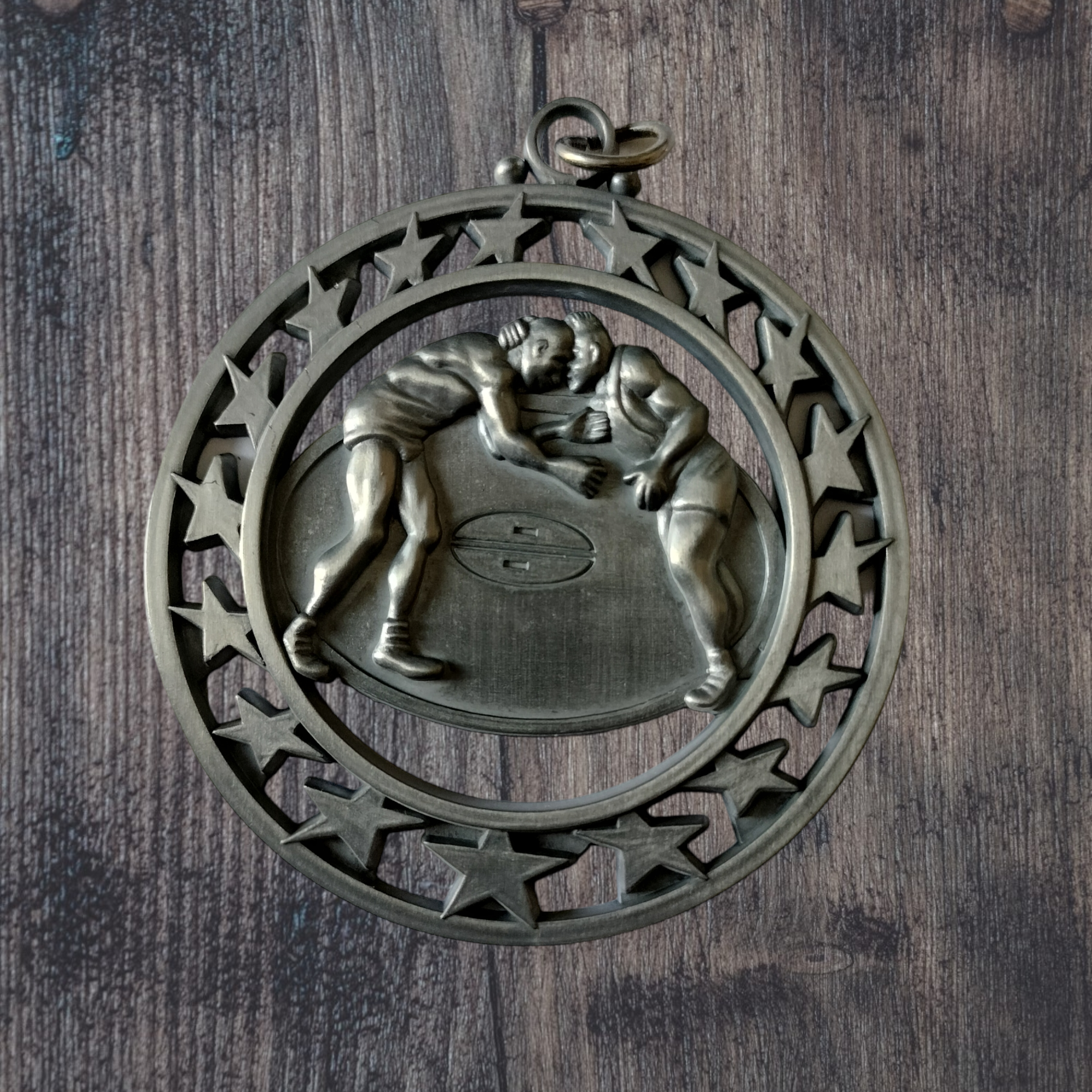 Wrestling cutout with stars