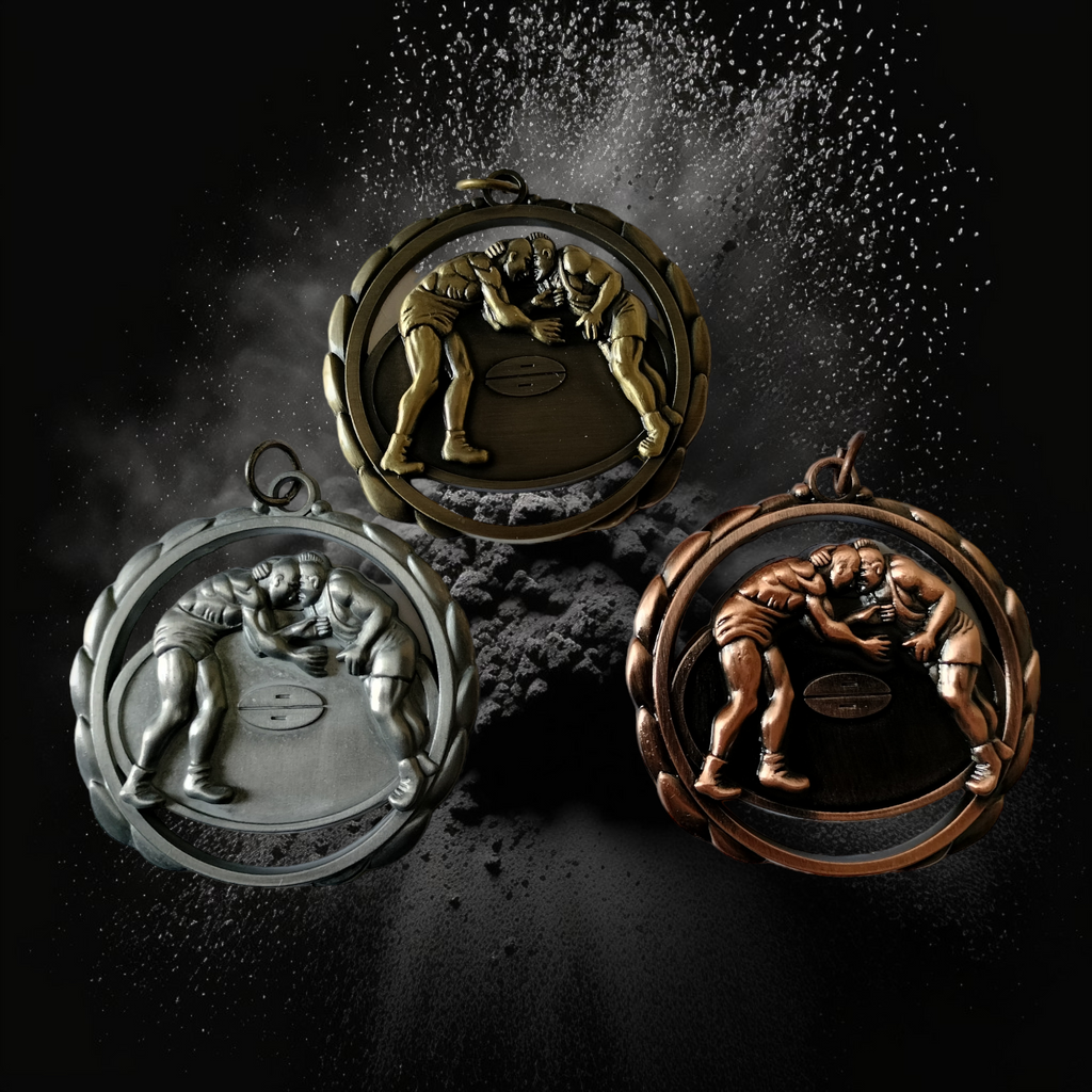Wrestling cutout medal