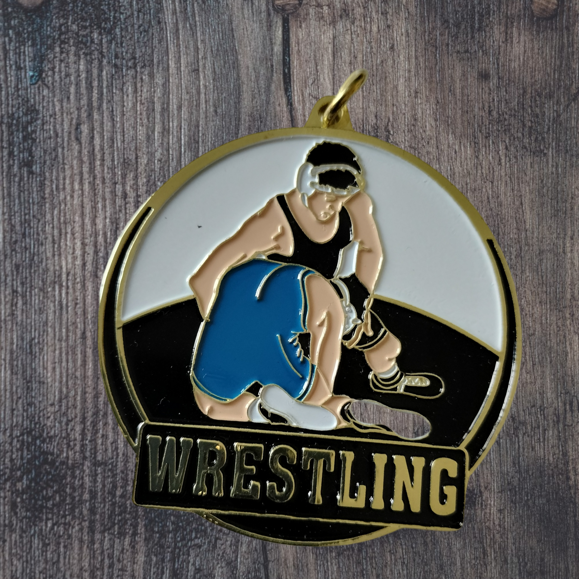 Wrestling medal colored