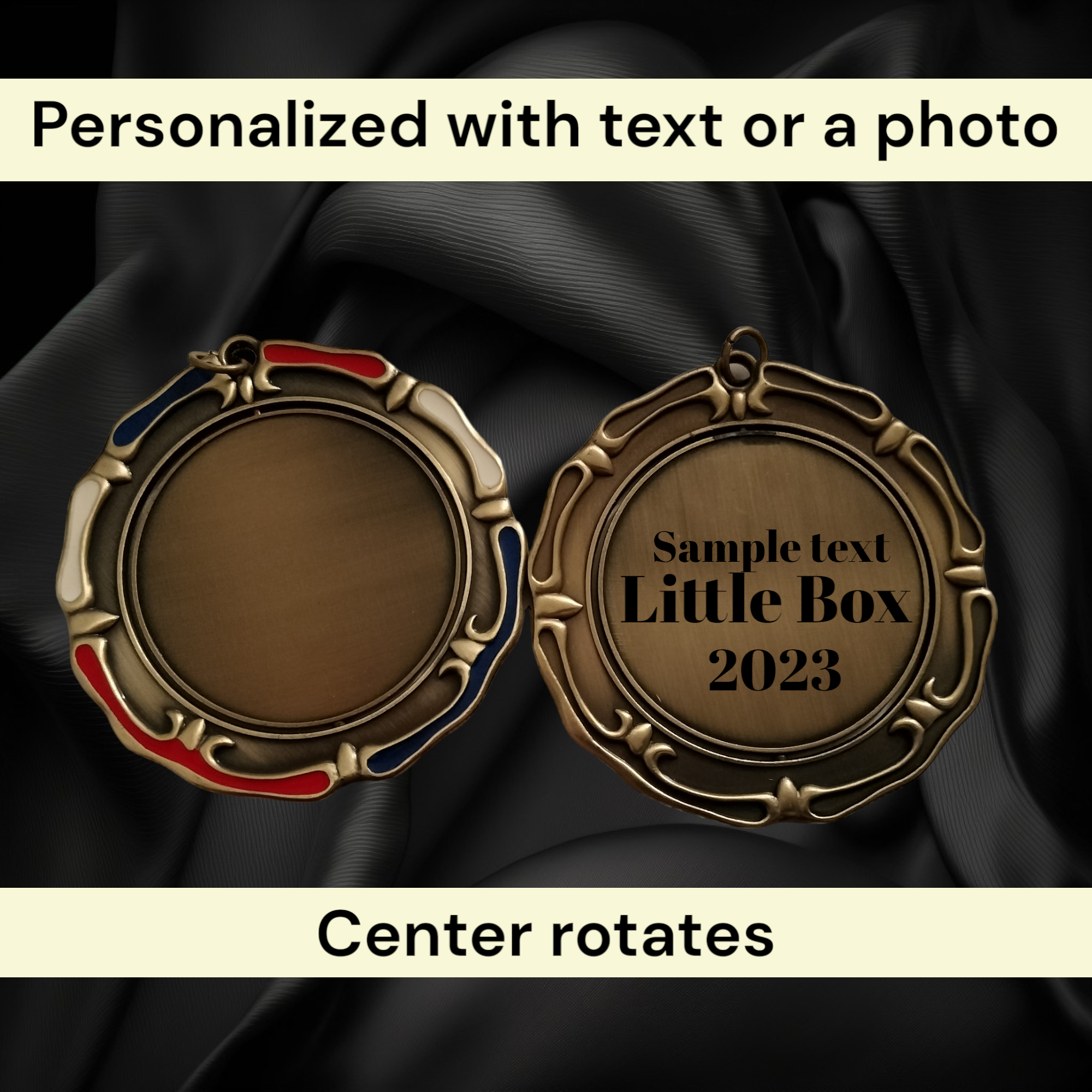 Blank medal with rotating center
